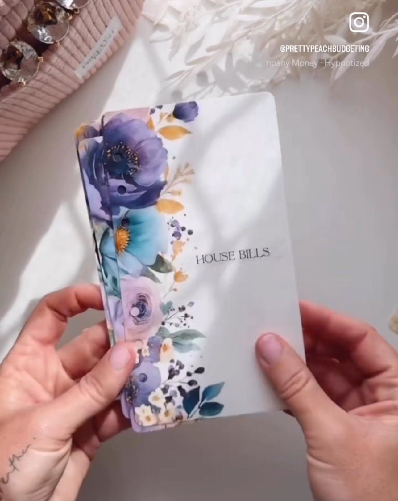 DASHBOARD & 6 CUSTOM ENVELOPES - PURPLE FLORAL DESIGN