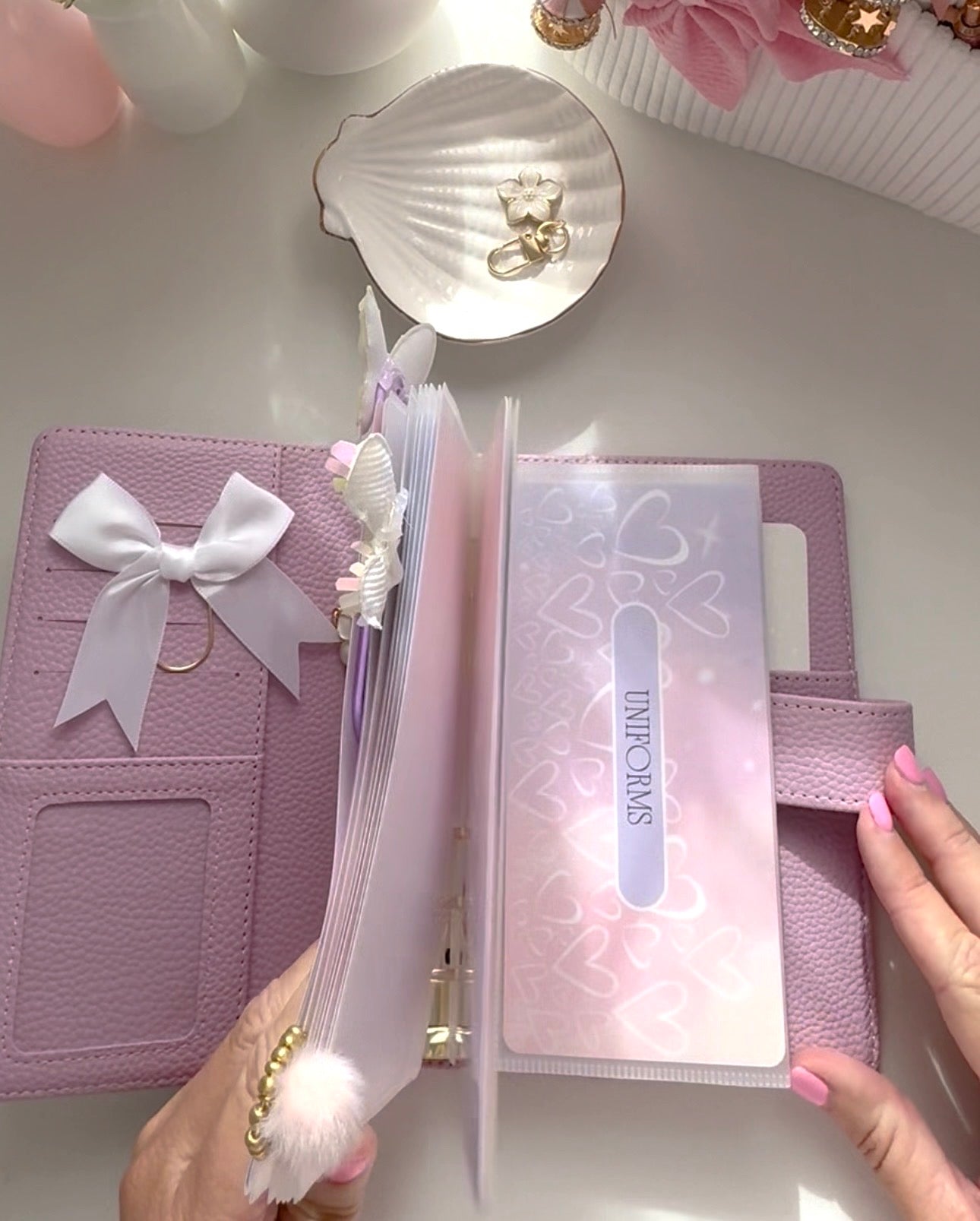 DASHBOARD & 6 CUSTOM ENVELOPES - PASTEL HEARTS