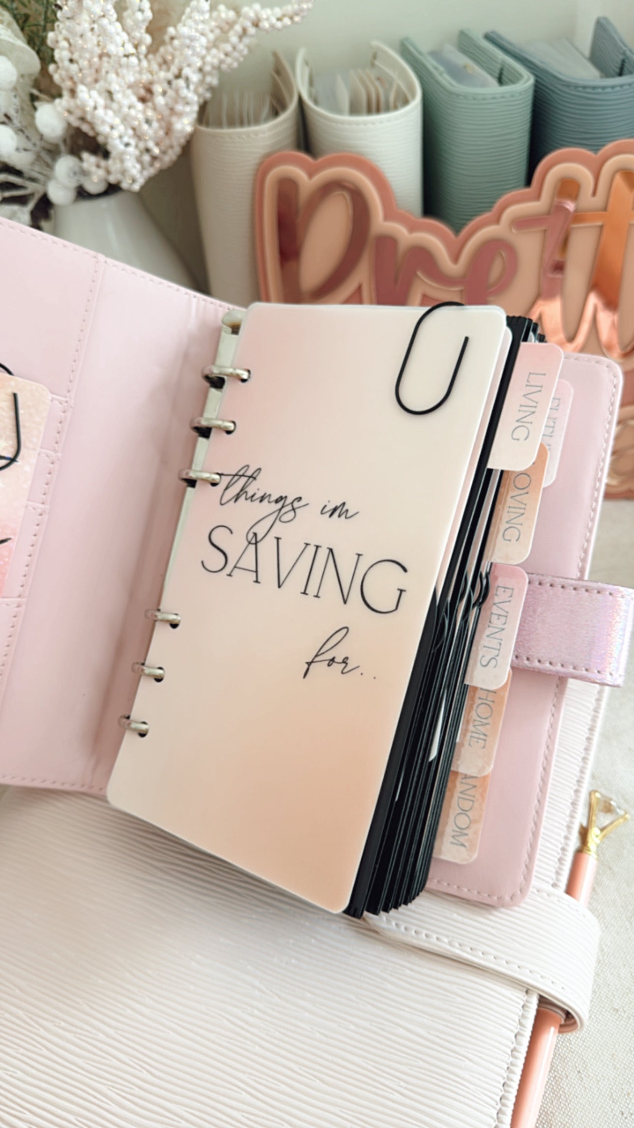 SHOP MY GLITTER BINDER SETUP