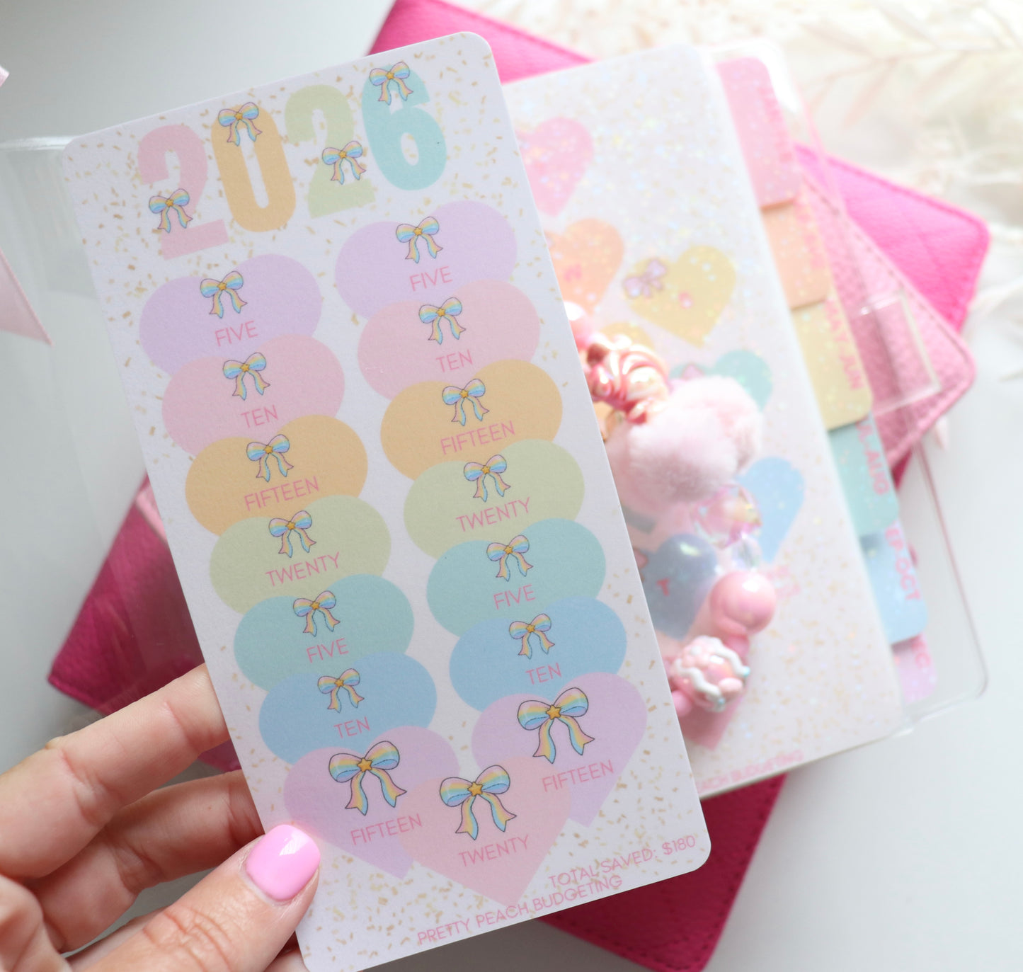 2026 PASTELS HEARTS SAVINGS TRACKER