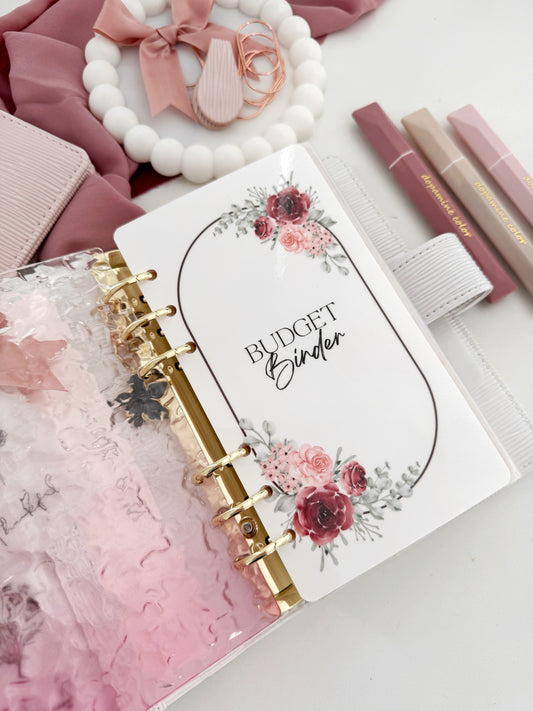 DASHBOARD & 6 CUSTOM ENVELOPES -  OVAL BORDER FLORAL DESIGN