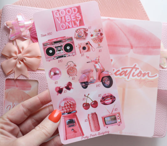 PINK GOOD VIBES SAVINGS TRACKER
