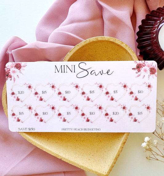 BURGUNDY FLORAL MINISAVE TRACKER