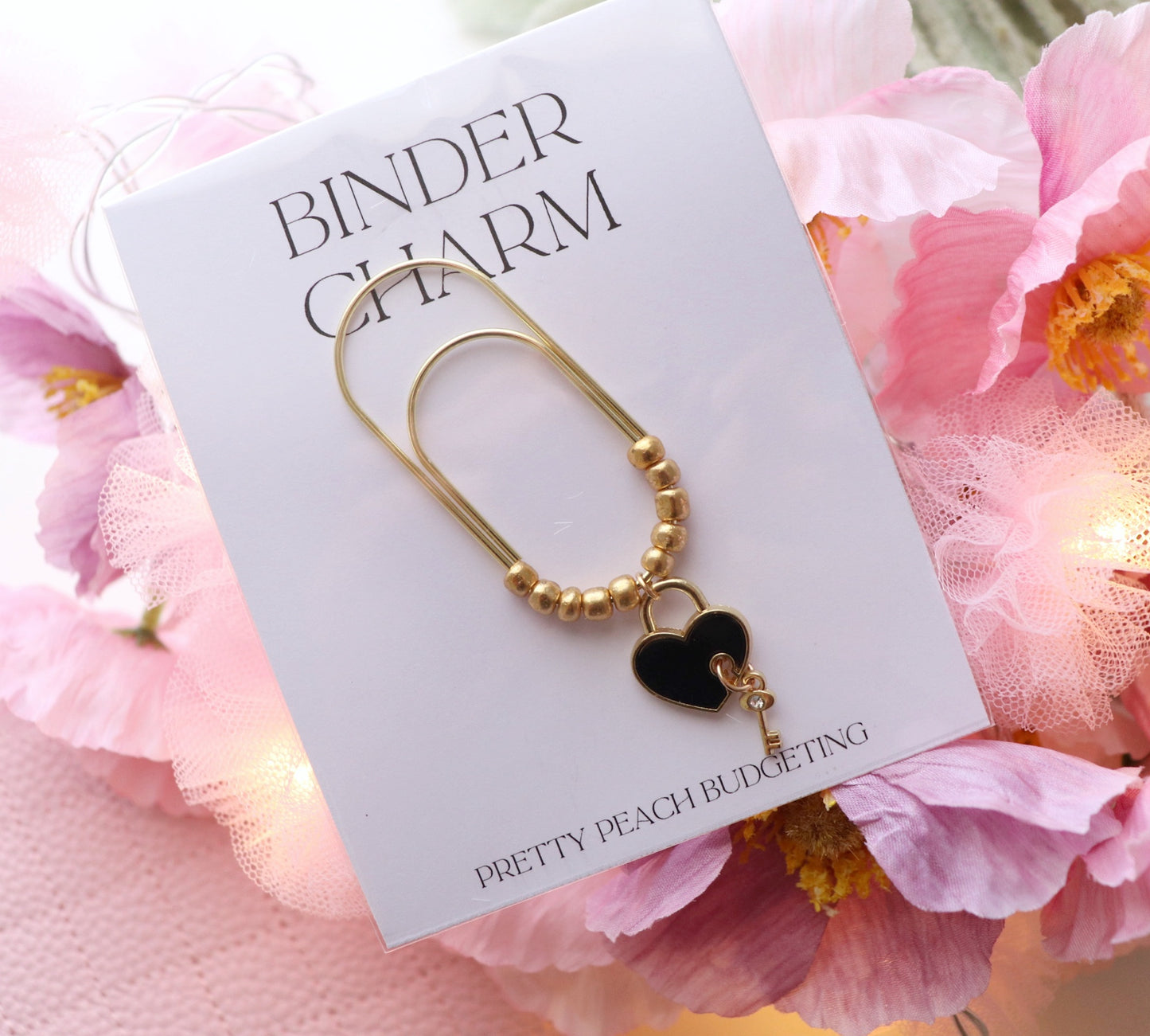 PAPERCLIP CHARM - HEART LOCK & KEY