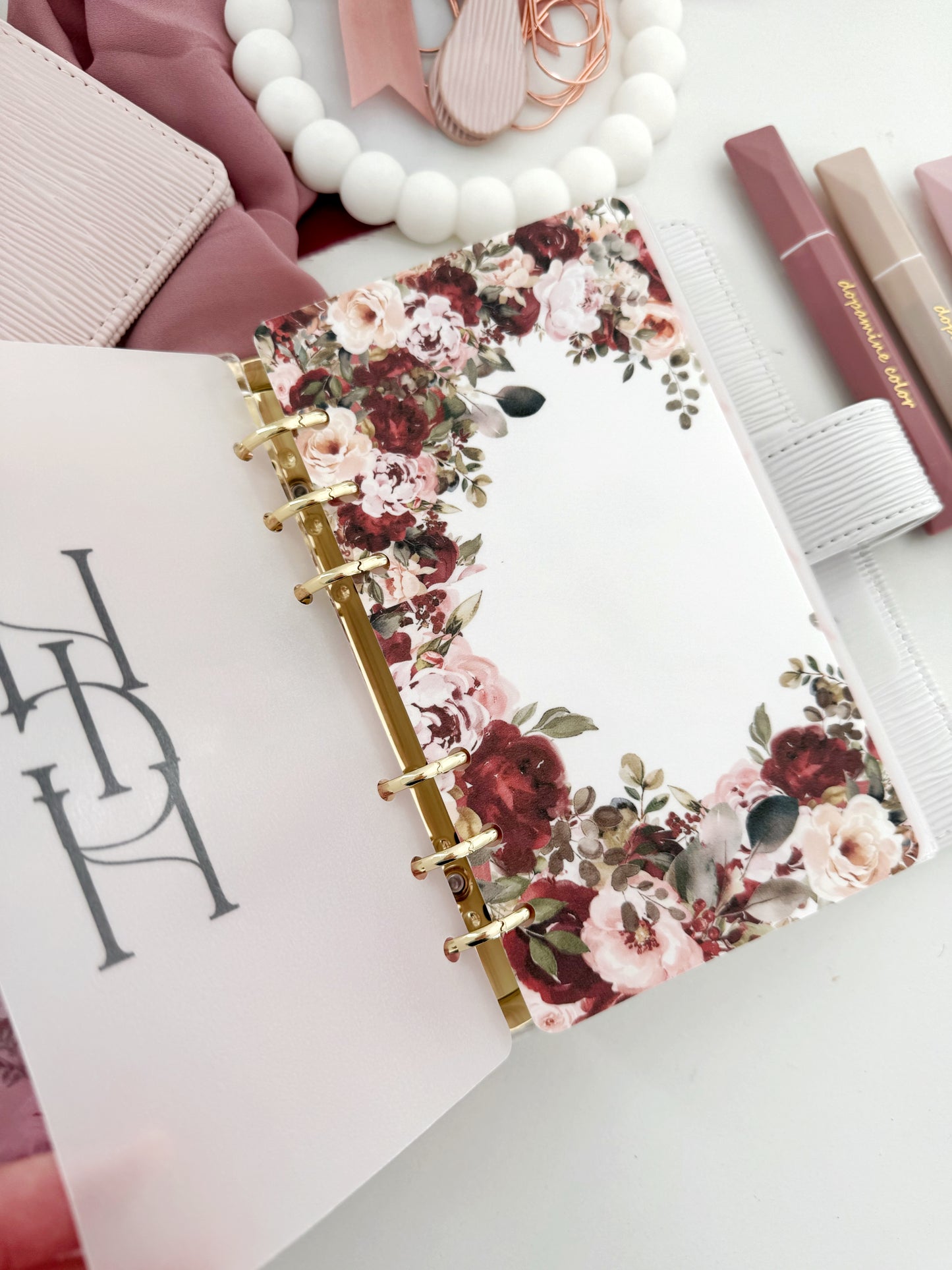 BURGUNDY FLORALS DASHBOARD SET OF 2