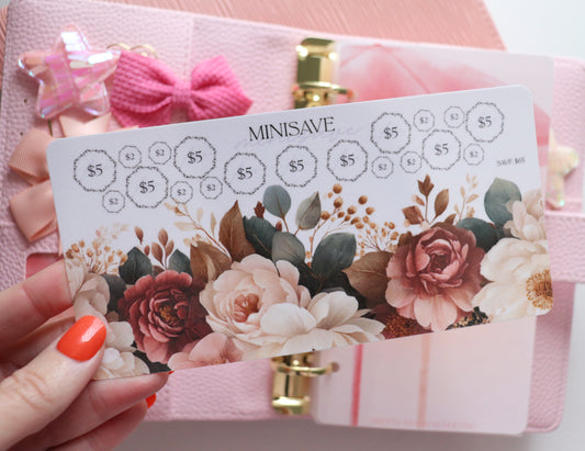 MAUVE FLORALS MINISAVE TRACKER