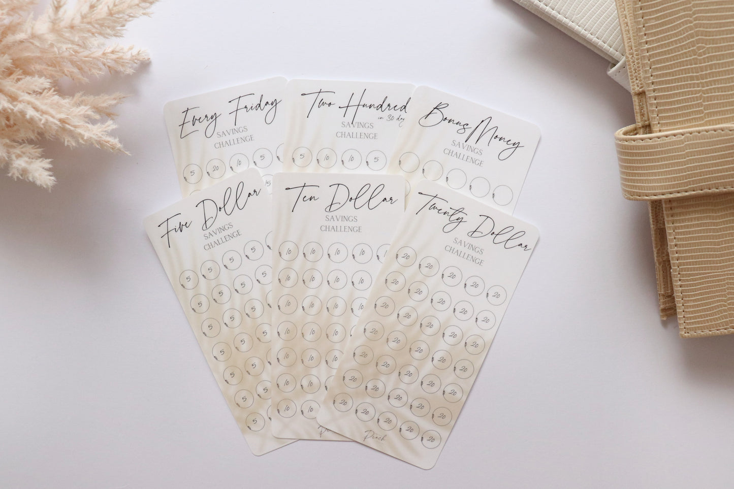 SAVING CHALLENGE TRACKER SET OF 6
