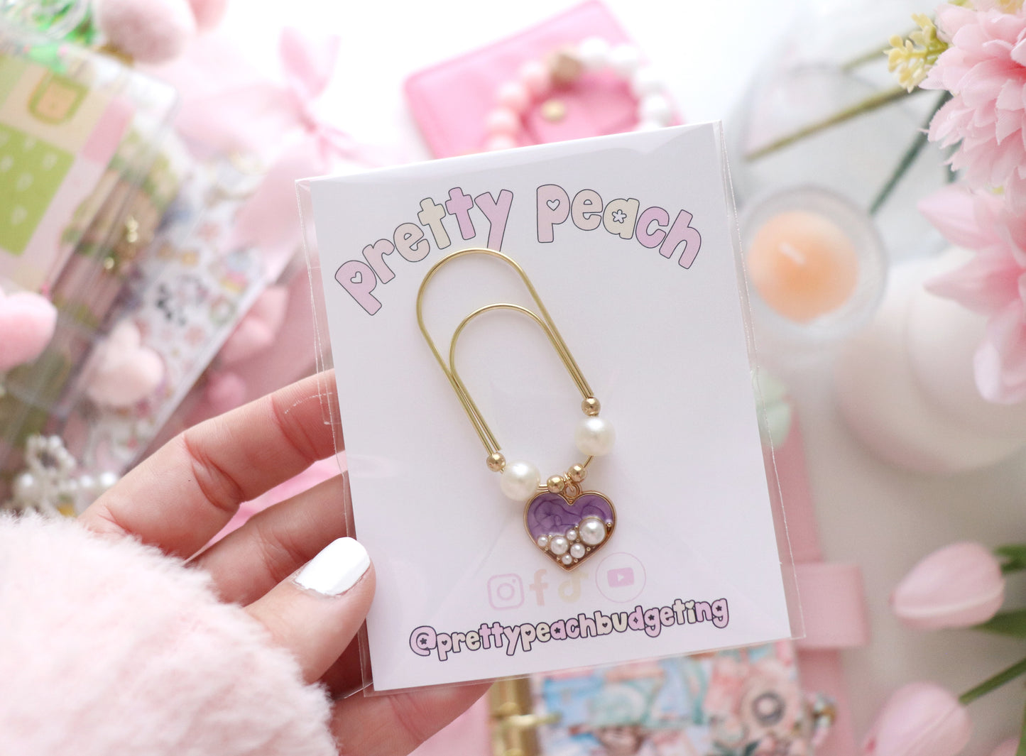 PAPERCLIP CHARM - PURPLE HEART