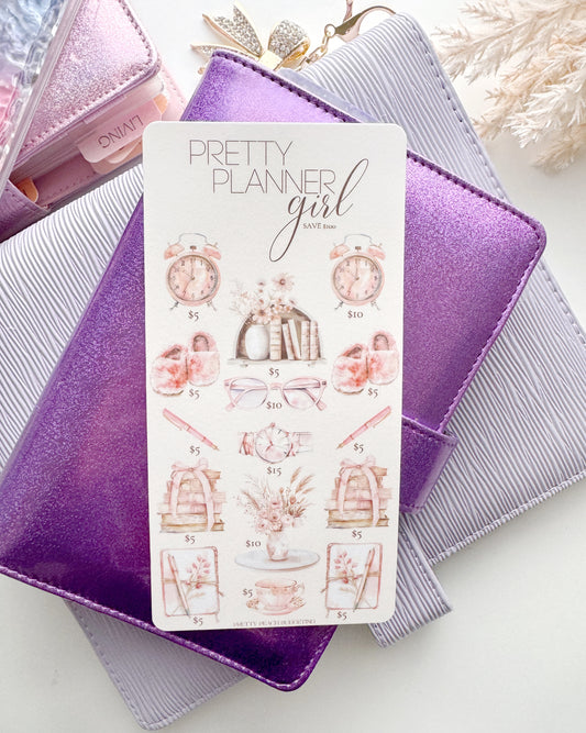 PRETTY PLANNER GIRL SAVINGS TRACKER