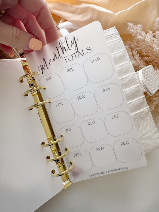 MONTHLY TOTALS A6 DASHBOARD