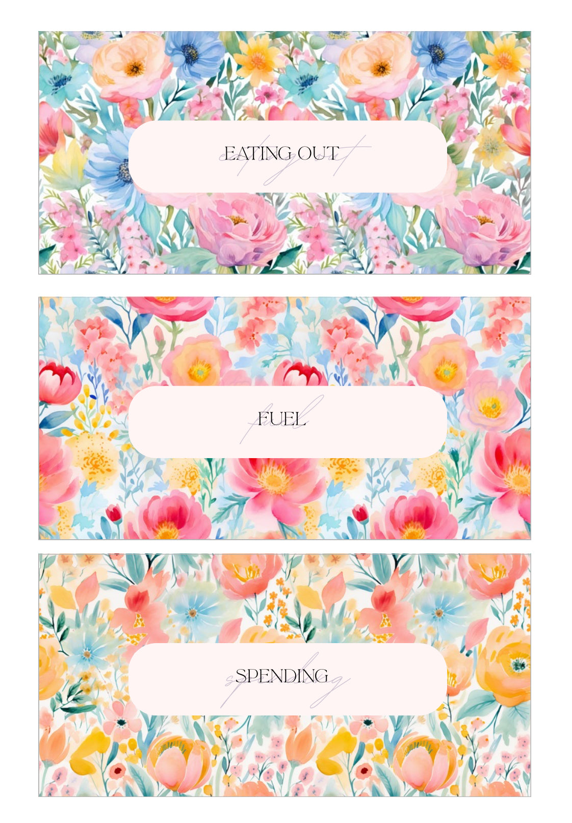 DASHBOARD & 6 CUSTOM ENVELOPES SPRING TIME DESIGN