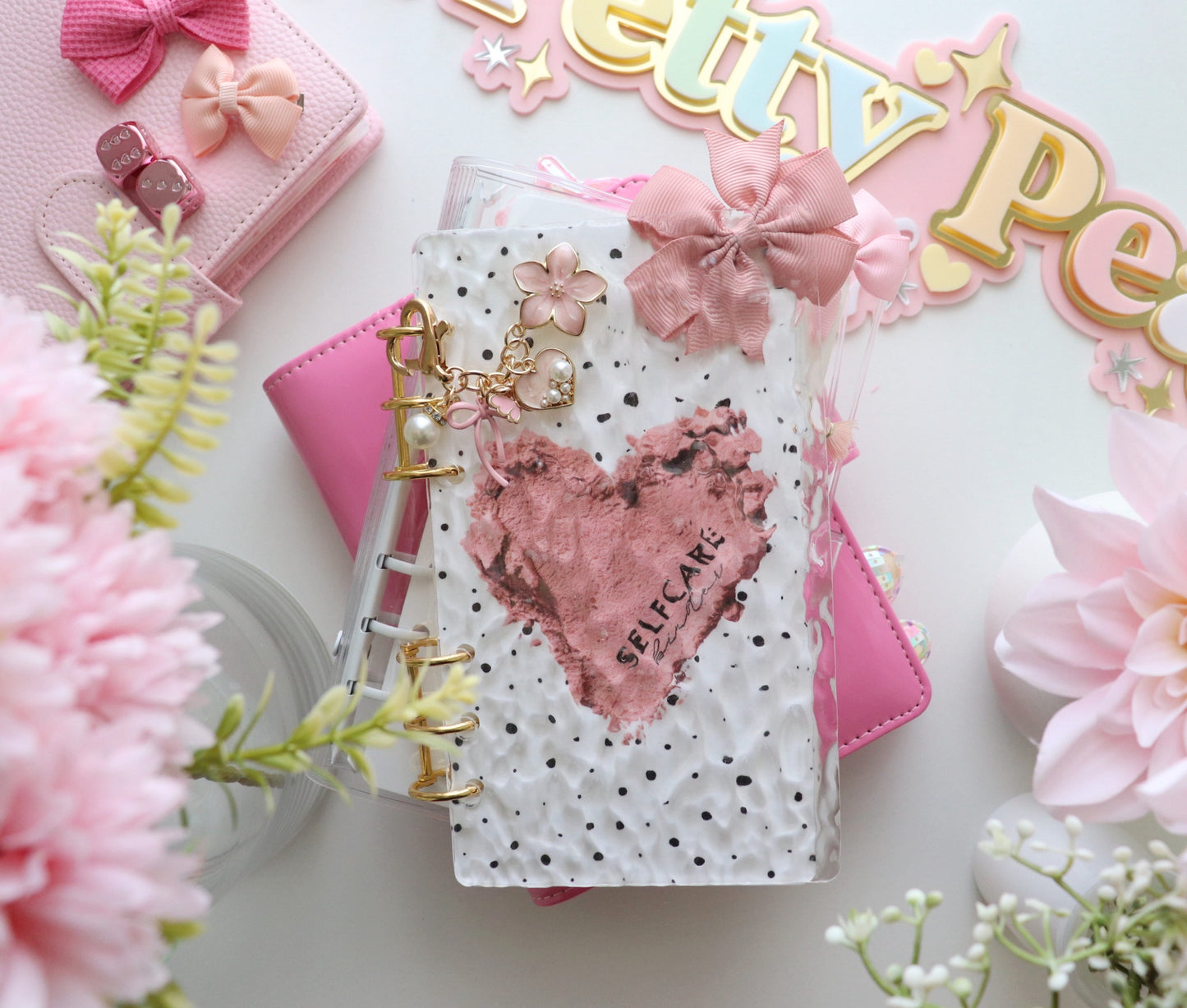 DASHBOARD & 6 CUSTOM ENVELOPES - POLKA DOT HEART