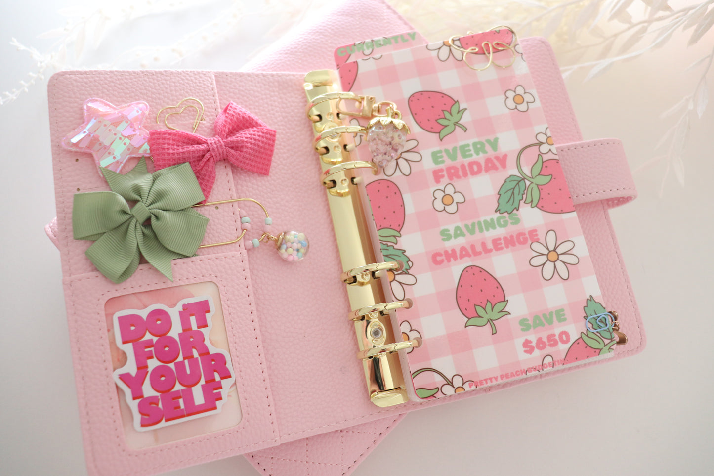 BINDER PEACH SAGE BOW CLIP