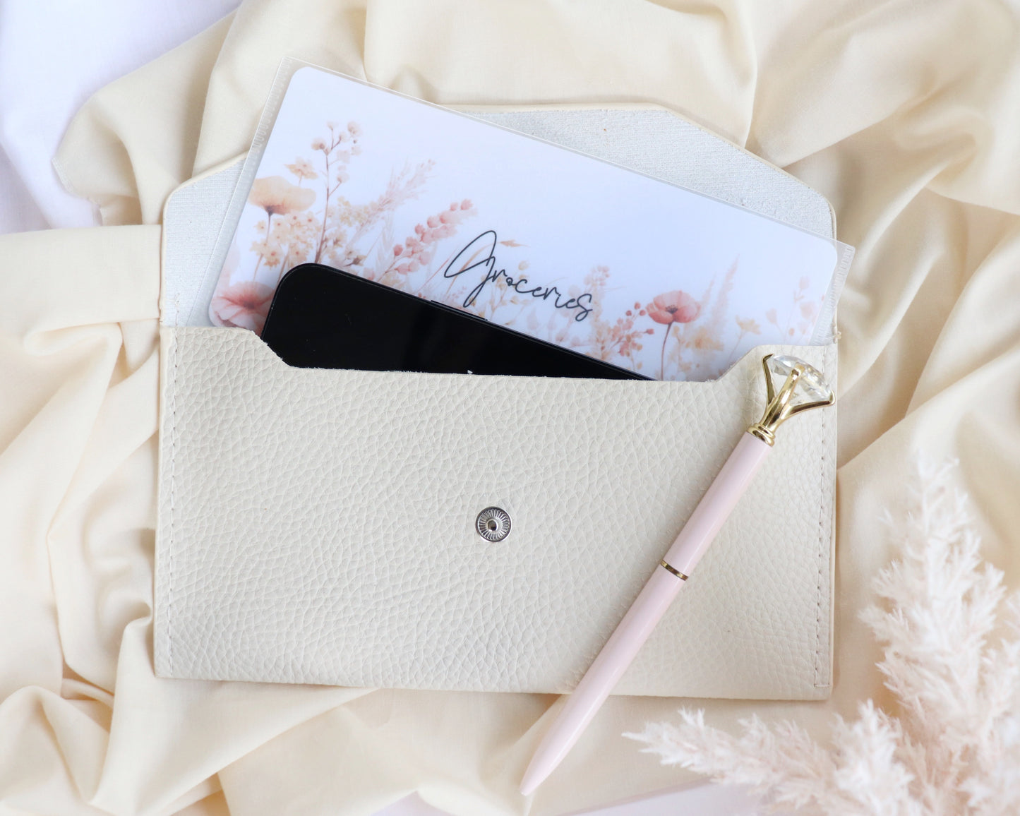 CLUTCH POUCH, BANK RUN ENVELOPE- BEIGE- PINK- BLACK