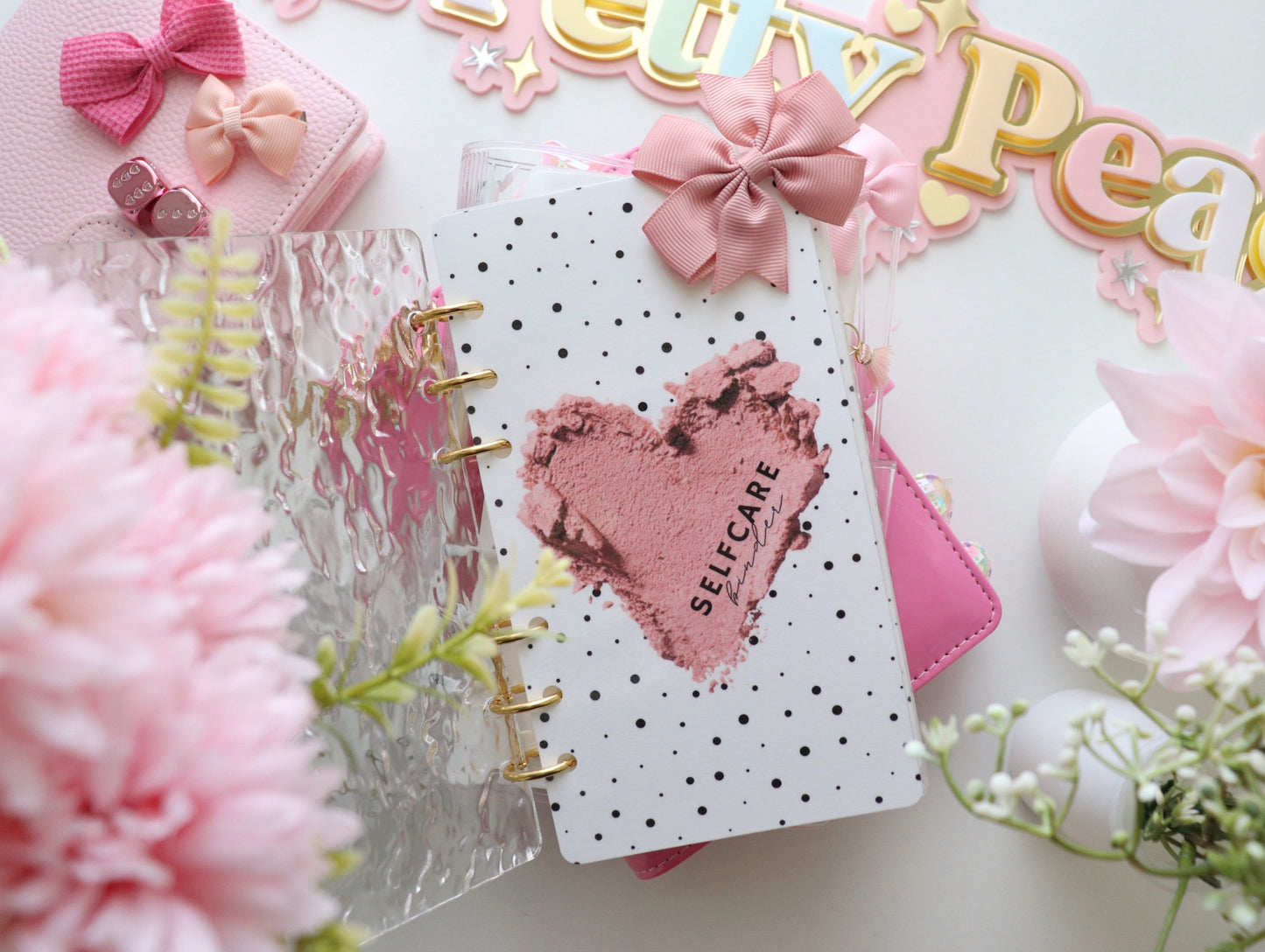 DASHBOARD & 6 CUSTOM ENVELOPES - POLKA DOT HEART
