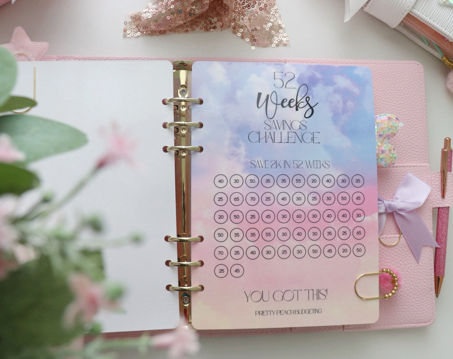 52 WEEKS A5 SAVINGS CHALLENGE