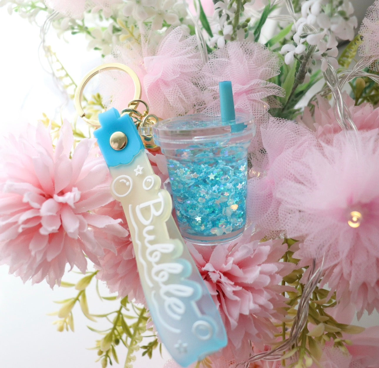 BINDER KEYCHAIN - SODA STRAW DRINK