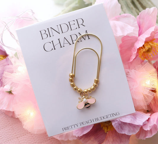 PAPERCLIP CHARM - PINK BEE