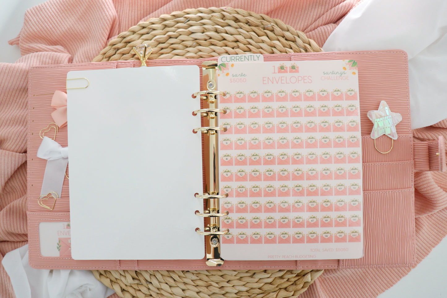 100 ENVELOPES SAVING CHALLENGE PEACHY A5