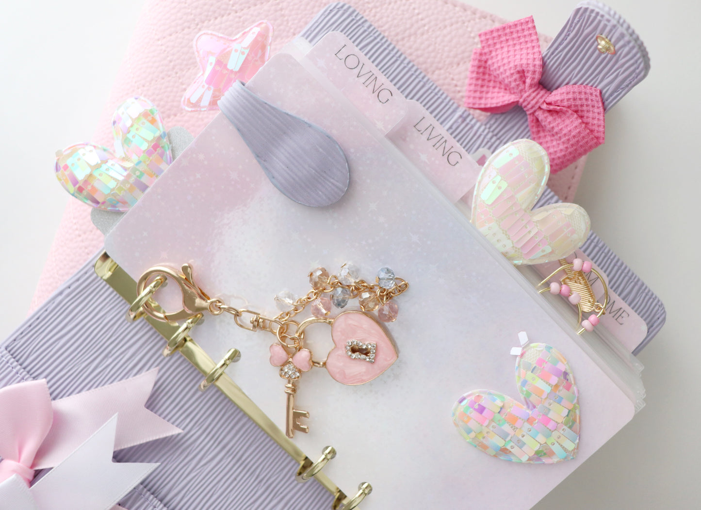 BINDER KEYCHAIN HEART & LOCKET