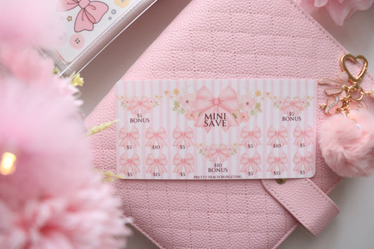 PRETTY PINK BOWS SAVINGS TRACKER