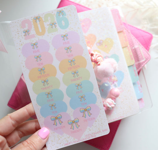2026 PASTELS HEARTS SAVINGS TRACKER