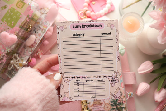NOTEPAD - CASH BREAKDOWN
