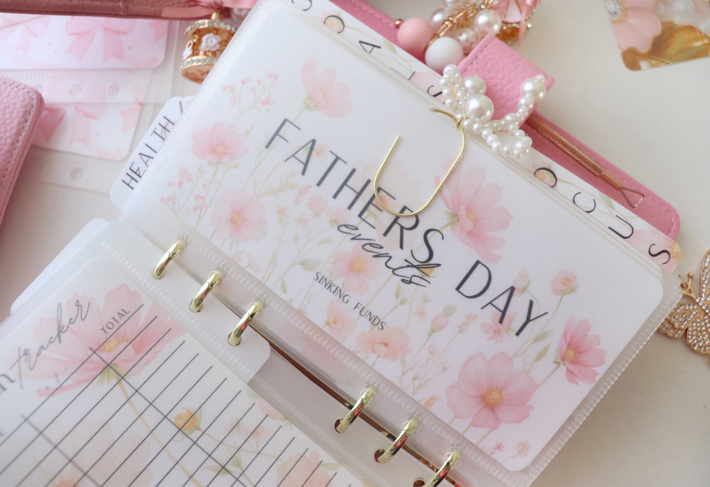 DASHBOARD & 6 CUSTOM ENVELOPES -  PERFECTLY PINK FLORAL