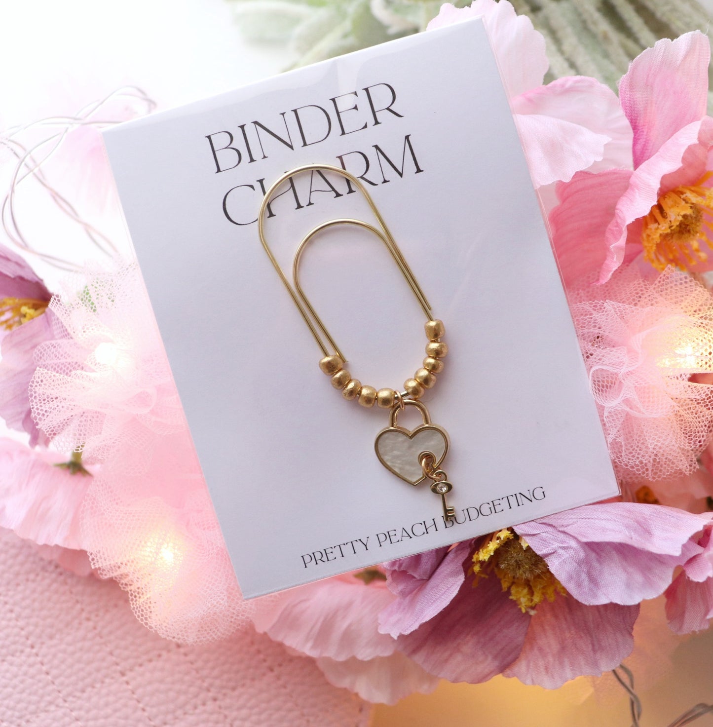 PAPERCLIP CHARM - HEART LOCK & KEY