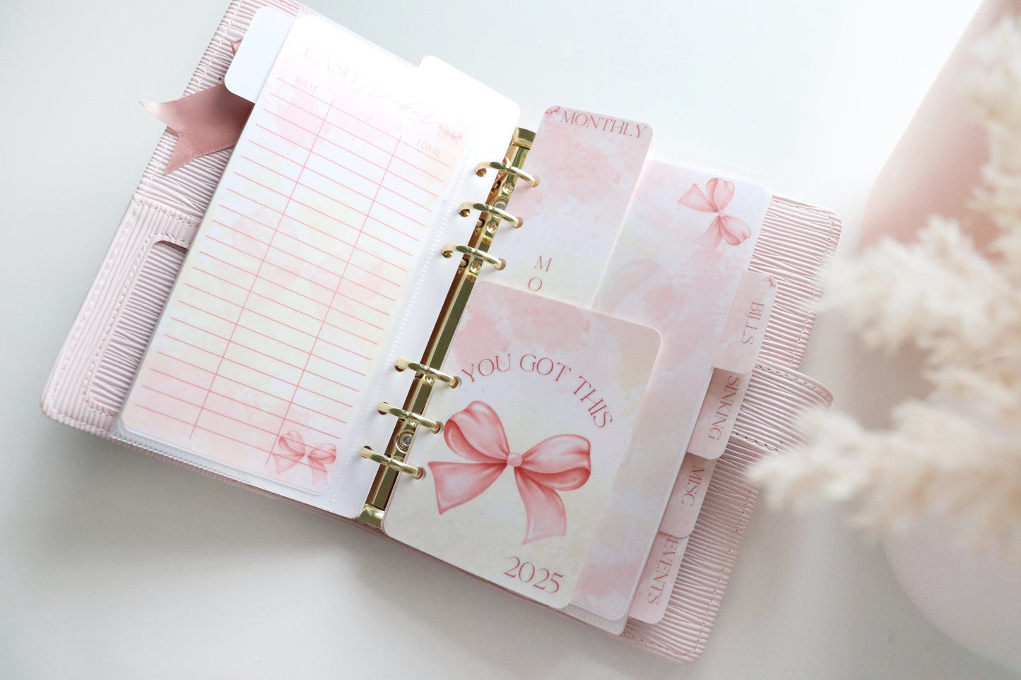 PINK BOW BINDER SETUP PACKAGE A6