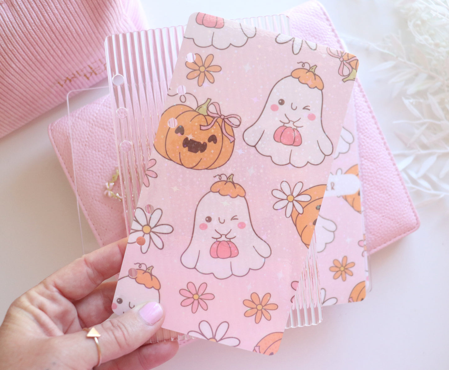 DASHBOARD & 6 CUSTOM ENVELOPES GHOSTY PUMPKIN