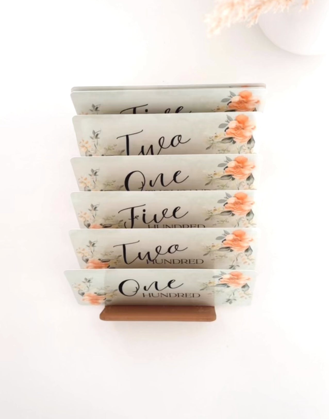 PLACE HOLDERS PEACH SAGE FLOWER DESIGN