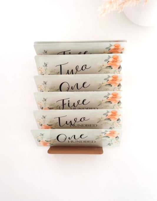 PLACE HOLDERS PEACH SAGE FLOWER DESIGN