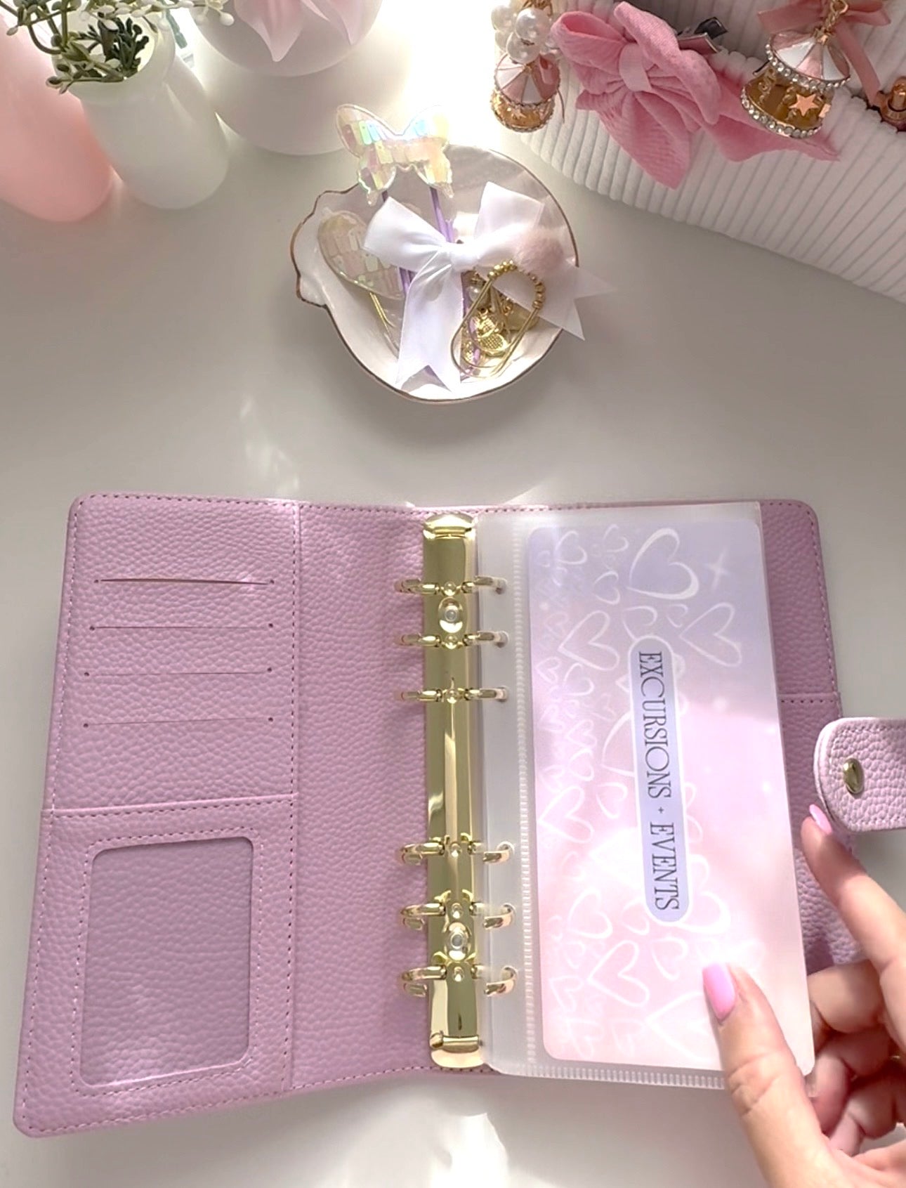DASHBOARD & 6 CUSTOM ENVELOPES - PASTEL HEARTS