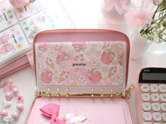 DASHBOARD & 6 CUSTOM ENVELOPES -STRAWBERRY SUPRISE
