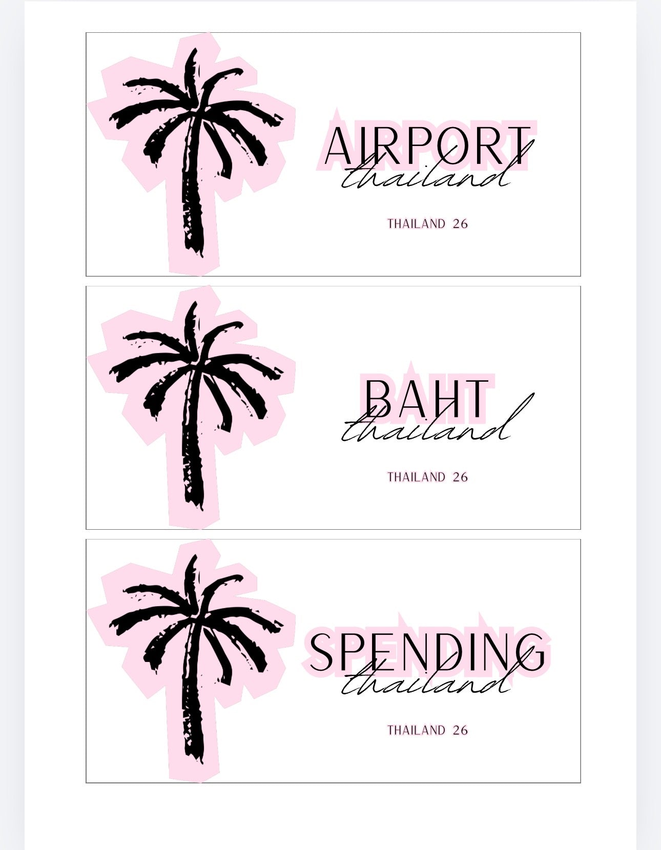 DASHBOARD & 6 CUSTOM ENVELOPES - TRAVEL