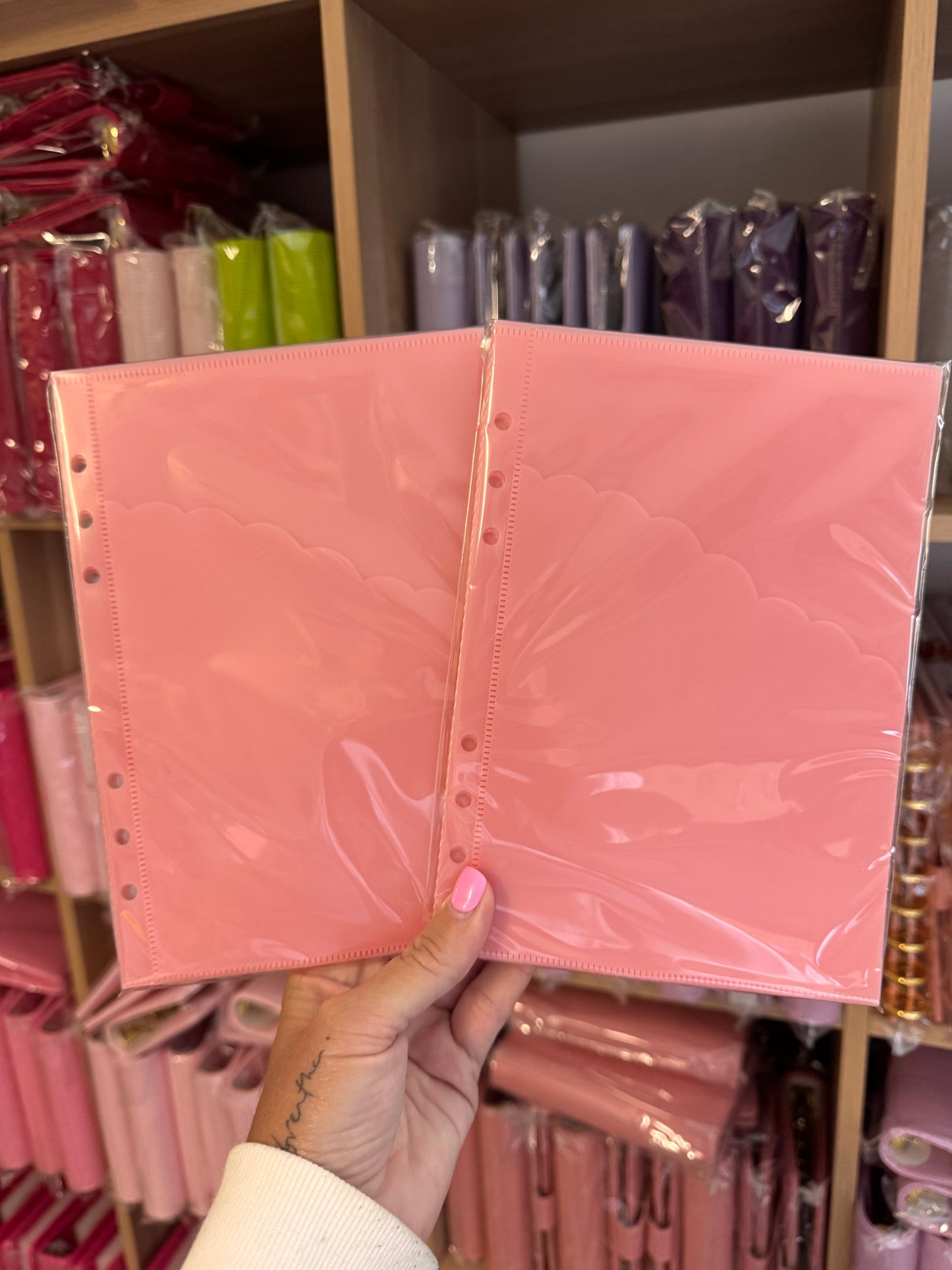 CLEARANCE-PINK SCALLOPED ENVELOPES- set of 6