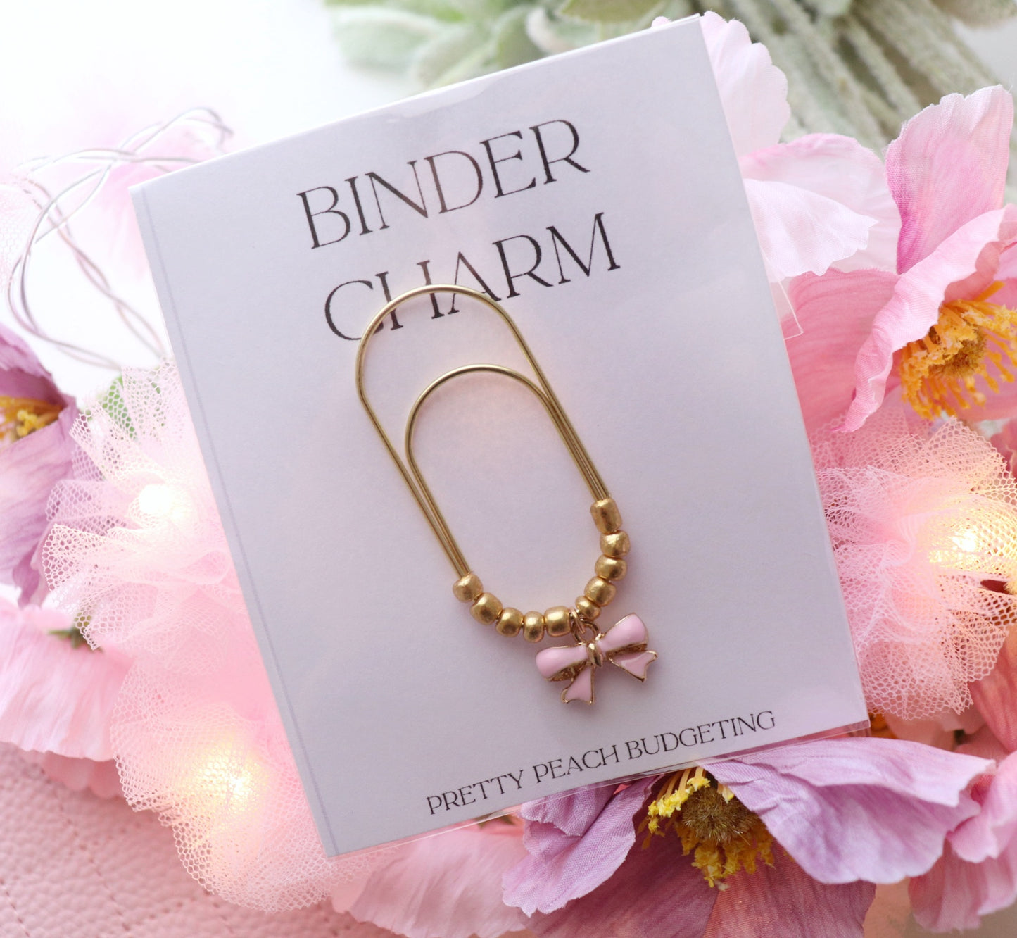 PAPERCLIP CHARM - PINK BOW