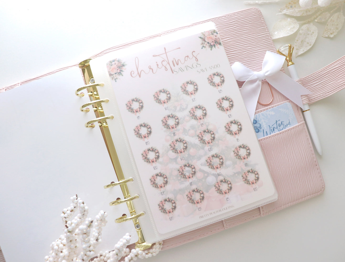 PINK CHRISTMAS TREE  A5 DASHBOARD & TRACKER