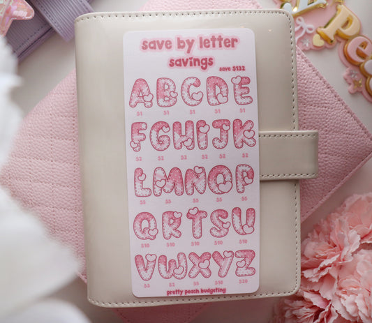 SAVE BY LETTER SAVINGS TRACKER