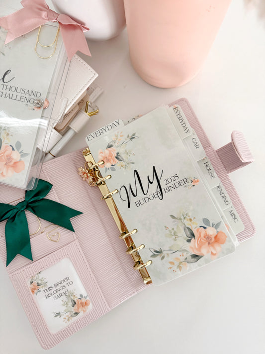 PEACH FLOWER SAGE DASHBAORD & 6 ENVELOPES