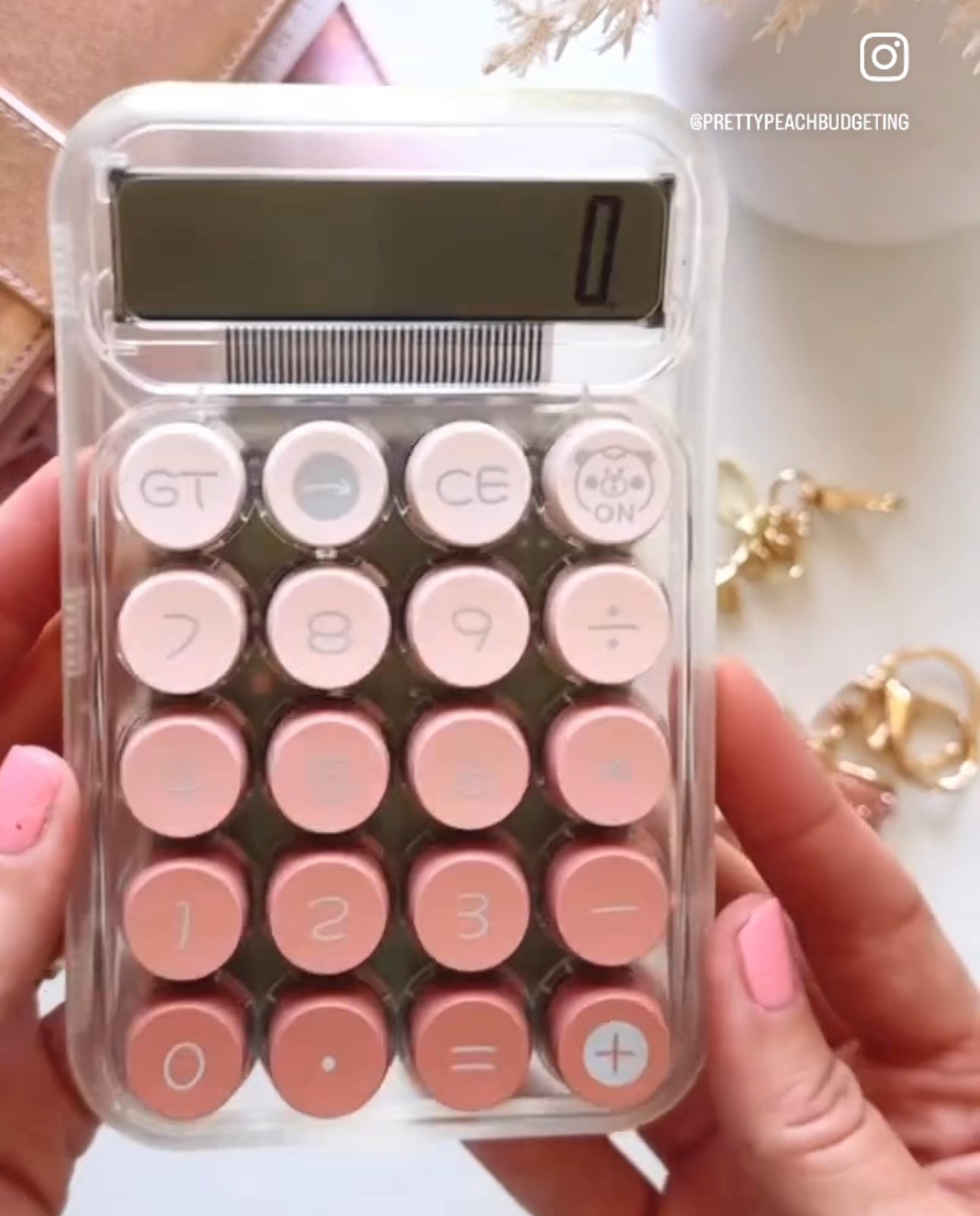 CALCULATOR CLEAR MAUVE BUTTONS