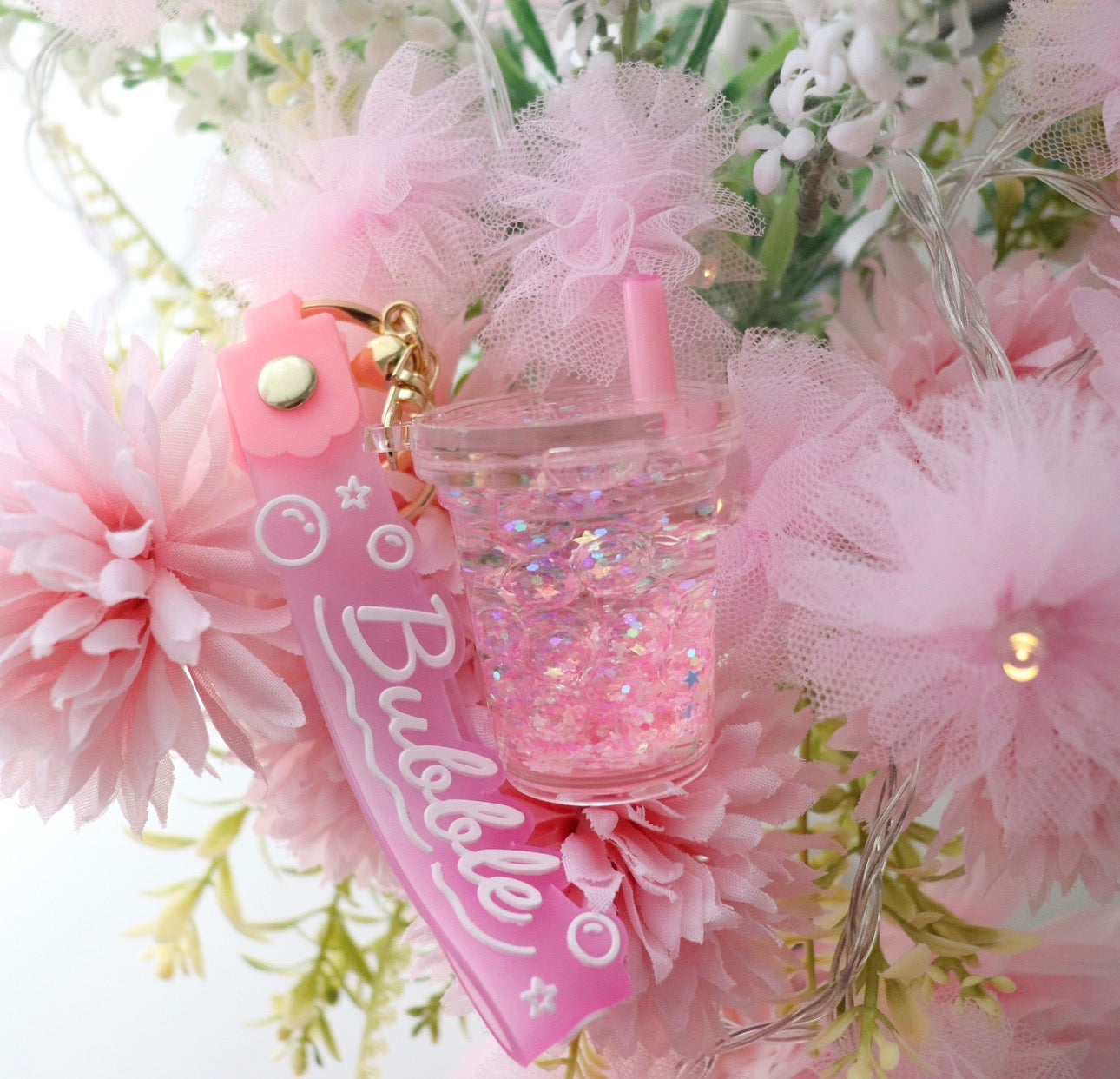 BINDER KEYCHAIN - SODA STRAW DRINK