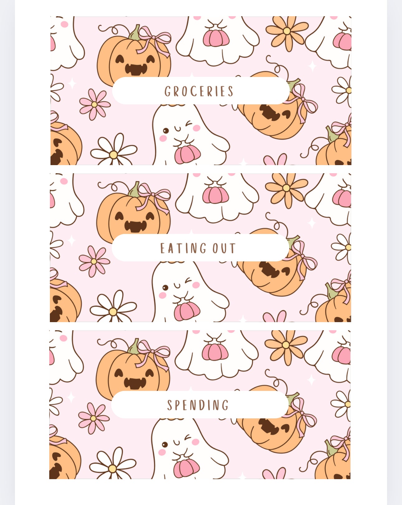 DASHBOARD & 6 CUSTOM ENVELOPES GHOSTY PUMPKIN
