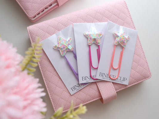 BINDER PAPERCLIP - PASTELS SEQUIN