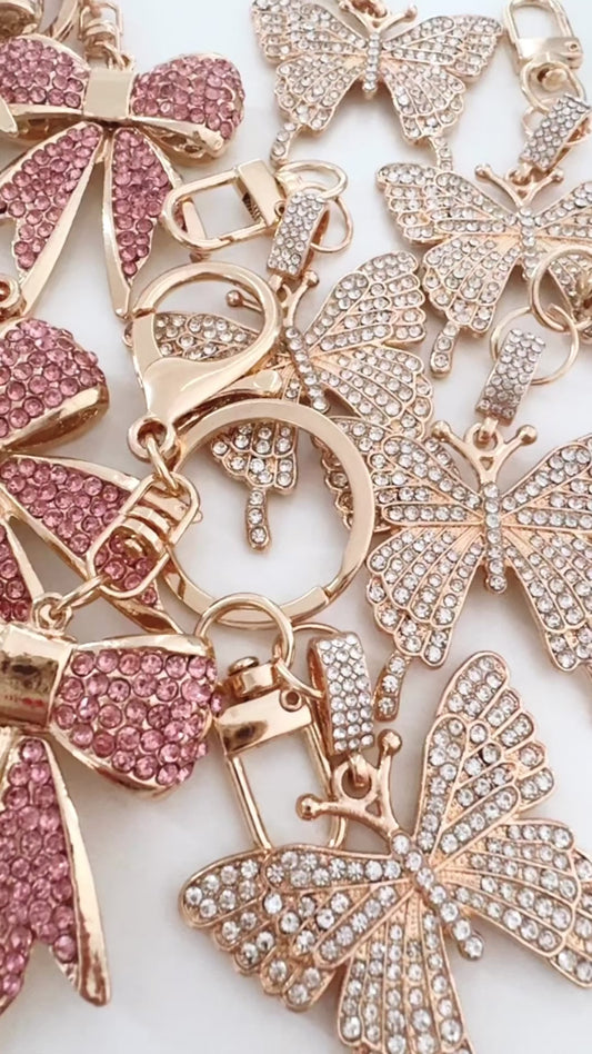 BINDER KEYCHAIN BUTTERFLY BLING